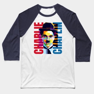 Charlie Chaplin Pop Art Baseball T-Shirt